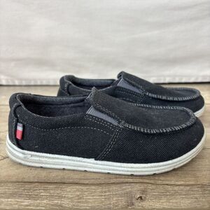 Cat & Jack Toddler Boys Black Canvas Slip On Sneakers Casual Shoe Size 13 Church
